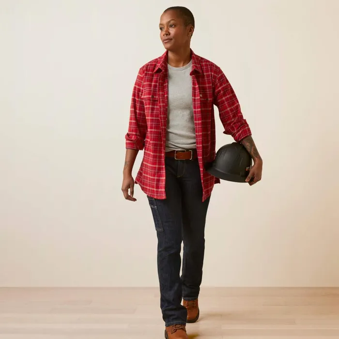 Rebar Flannel DuraStretch Work Shirt Samba Plaid Women Ariat TShirts and Tops