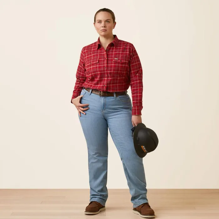 Rebar Flannel DuraStretch Work Shirt Samba Plaid Women Ariat TShirts and Tops