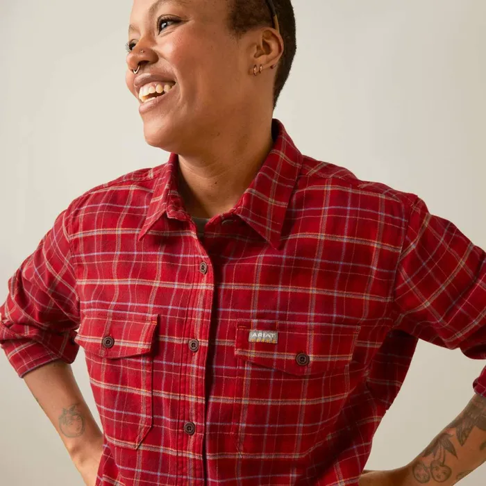 Rebar Flannel DuraStretch Work Shirt Samba Plaid Women Ariat TShirts and Tops