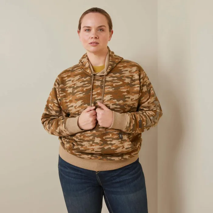Rebar Graphic Printed Hoodie Oatmeal Camo Print Women Ariat Sweatshirts and Hoodies