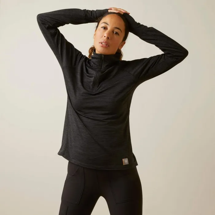 Rebar Gridwork Baselayer 14 Zip TShirt Black Women Ariat TShirts and Tops