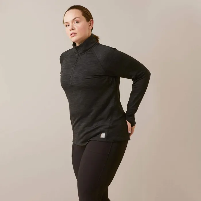 Rebar Gridwork Baselayer 14 Zip TShirt Black Women Ariat TShirts and Tops Rebar Gridwork Baselayer 14 Zip TShirt Black Women Ariat TShirts and Tops