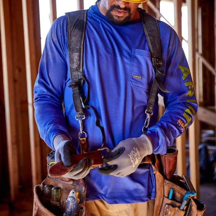 Rebar Heat Fighter TShirt Royal Blue Men Ariat TShirts and Polos Rebar Heat Fighter TShirt Royal Blue Men Ariat TShirts and Polos
