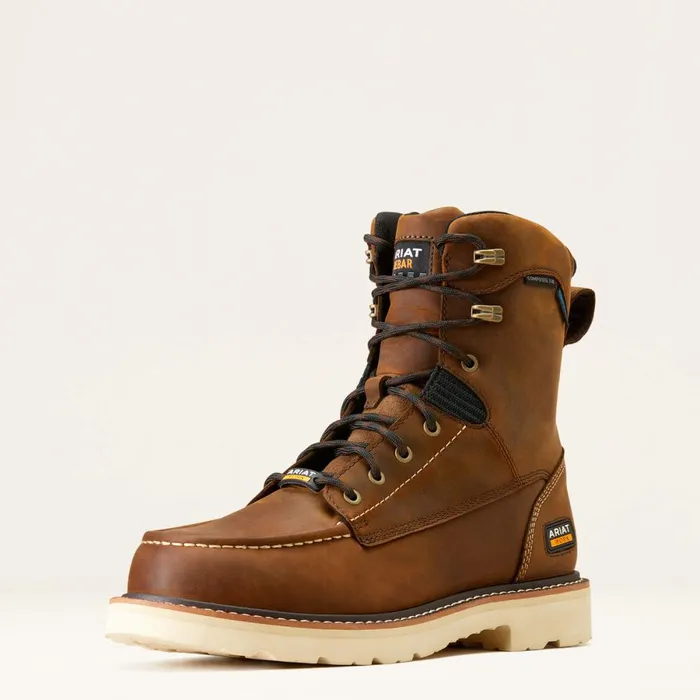 Rebar Lift 8034 Waterproof Composite Toe Work Boot Distressed Brown Men Ariat Work Boots