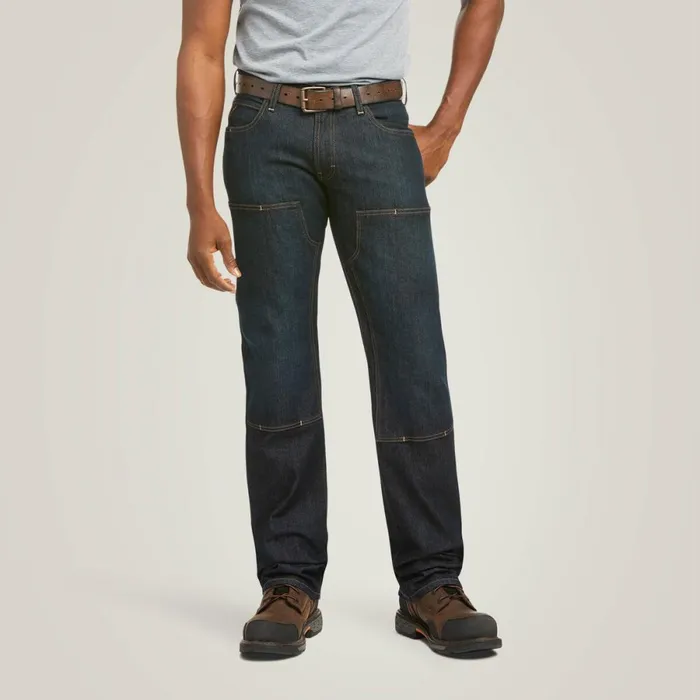Rebar M5 Straight DuraStretch Basic Double Front Stackable Straight Leg Jean Blackstone Men Ariat Denim