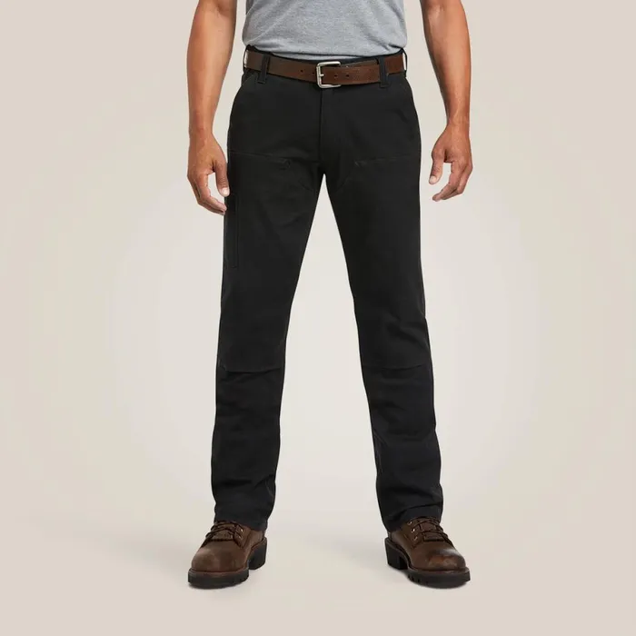 Rebar M7 Slim DuraStretch Made Tough Double Front Straight Pant Black Men Ariat Pants and Shorts