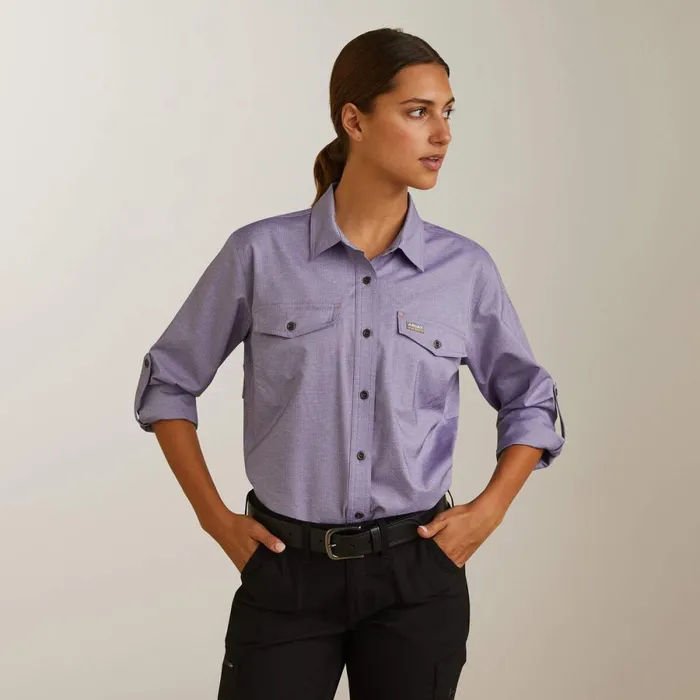 Rebar Made Tough VentTEK DuraStretch Work Shirt Corsican Blue Heather Women Ariat TShirts and Tops