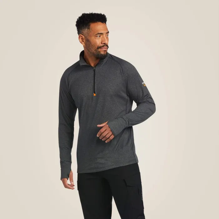 Rebar Polartec Elite Zip Baselayer Black Men Ariat TShirts and Polos