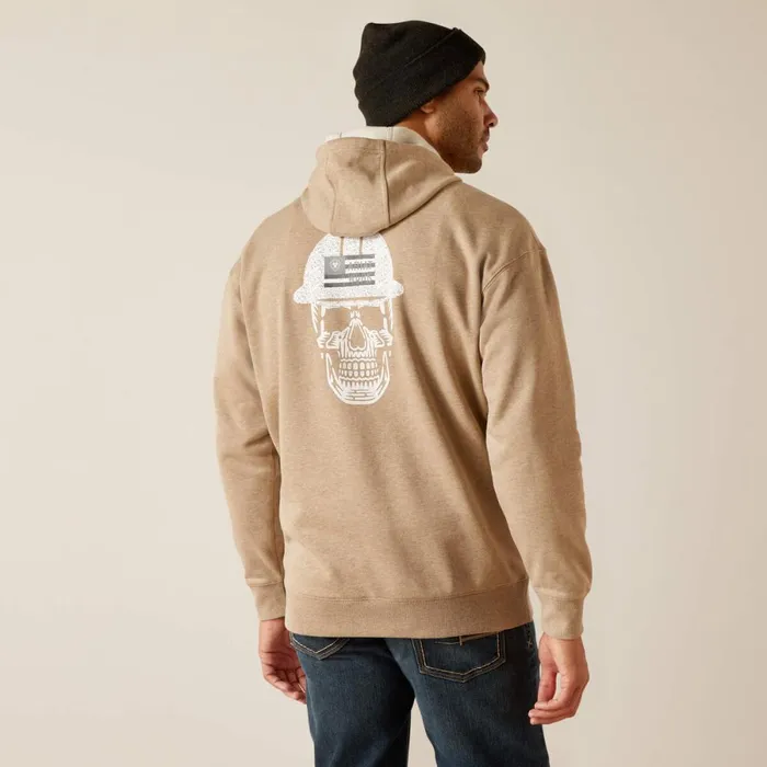 Rebar Roughneck Pullover Hoodie Oatmeal Heather Men Ariat Sweatshirts and Hoodies