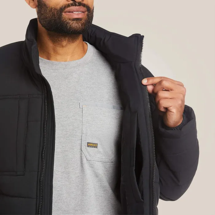 Rebar Valiant Stretch Canvas Water Resistant Insulated Jacket Black Men Ariat Workwear Rebar Valiant Stretch Canvas Water Resistant Insulated Jacket Black Men Ariat Workwear
