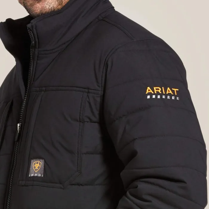 Rebar Valiant Stretch Canvas Water Resistant Insulated Jacket Black Men Ariat Workwear Rebar Valiant Stretch Canvas Water Resistant Insulated Jacket Black Men Ariat Workwear