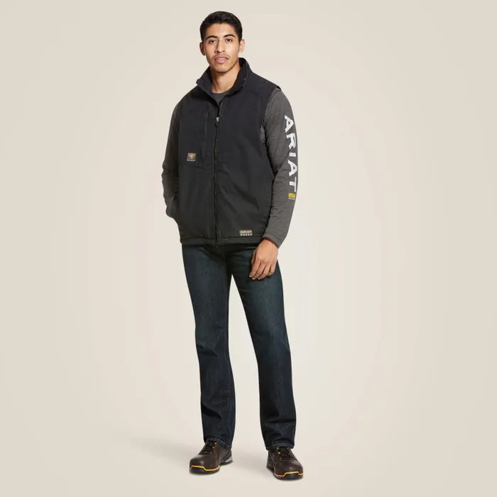 Rebar Washed DuraCanvas Insulated Vest Black Men Ariat Jackets and Vests Rebar Washed DuraCanvas Insulated Vest Black Men Ariat Jackets and Vests