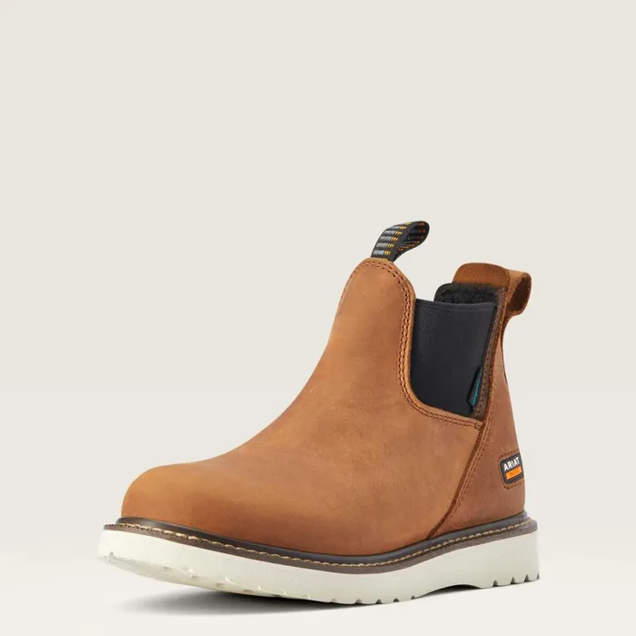 Rebar Wedge Chelsea Waterproof Work Boot Aged Honey Women Ariat Chelsea Boots