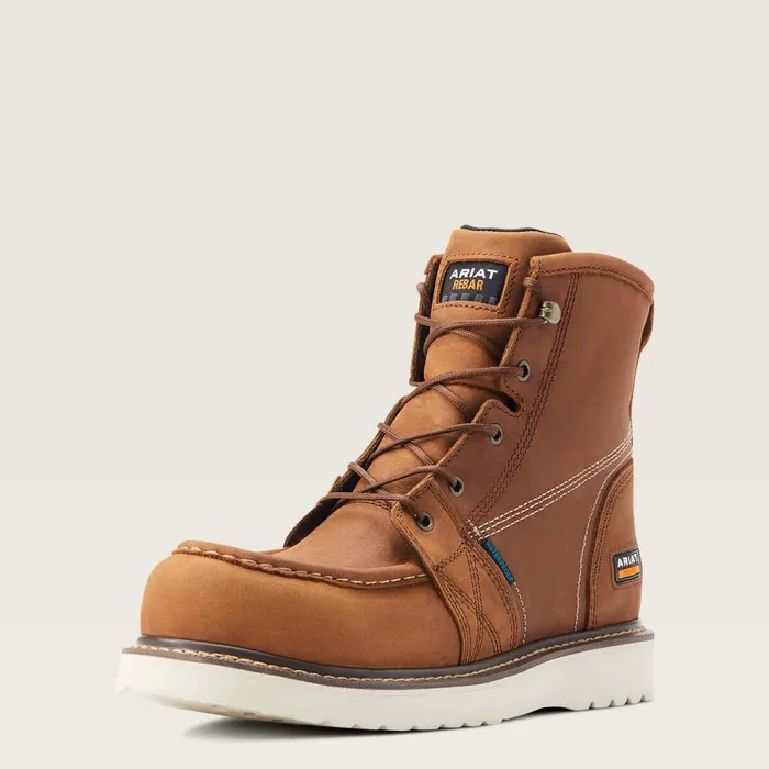 Rebar Wedge Moc Toe 6034 Waterproof Composite Toe Work Boot Aged Honey Men Ariat Work Boots Rebar Wedge Moc Toe 6034 Waterproof Composite Toe Work Boot Aged Honey Men Ariat Work Boots