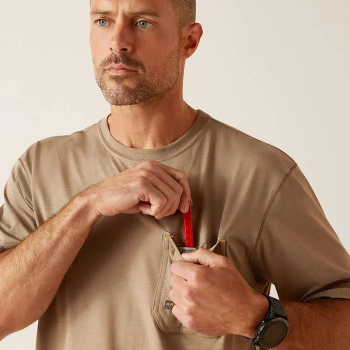 Rebar Workman TShirt Brindle Heather Men Ariat TShirts and Polos Rebar Workman TShirt Brindle Heather Men Ariat TShirts and Polos