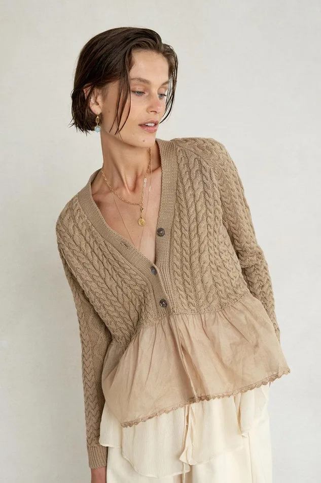 Rebecca Cardigan Almondine Women Chan Luu Knitwear