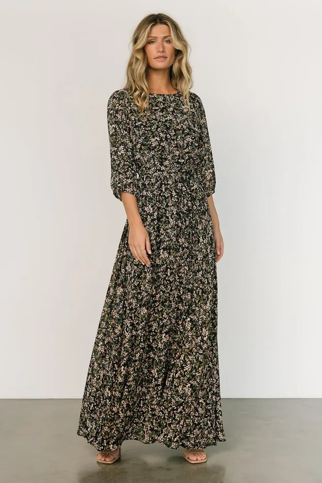 Rebecca Maxi Dress Black Floral Women Baltic Born Maxi Dresses