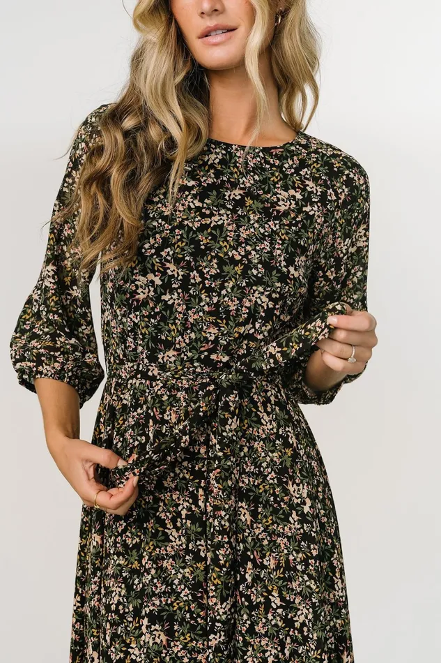 Rebecca Maxi Dress Black Floral Women Baltic Born Maxi Dresses Rebecca Maxi Dress Black Floral Women Baltic Born Maxi Dresses