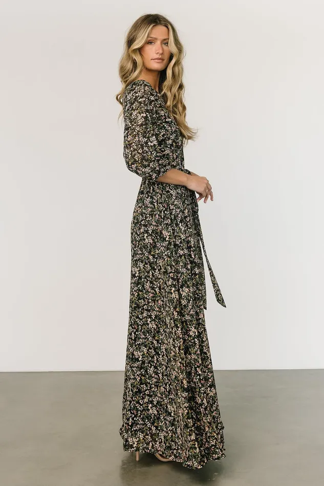 Rebecca Maxi Dress Black Floral Women Baltic Born Maxi Dresses Rebecca Maxi Dress Black Floral Women Baltic Born Maxi Dresses