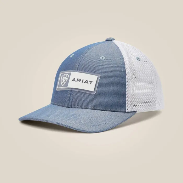 Rectangle Logo Patch Cap Light Blue Men Ariat Hats and Caps
