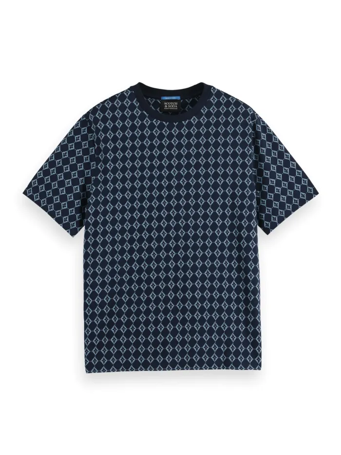 Regular Fit Mini All Over Print Tshirt Parchment Geo Flower Men Scotch and Soda TShirts and Polo Shirts Regular Fit Mini All Over Print Tshirt Parchment Geo Flower Men Scotch and Soda TShirts and Polo Shirts