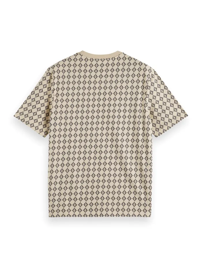 Regular Fit Mini All Over Print Tshirt Parchment Geo Flower Men Scotch and Soda TShirts and Polo Shirts Regular Fit Mini All Over Print Tshirt Parchment Geo Flower Men Scotch and Soda TShirts and Polo Shirts
