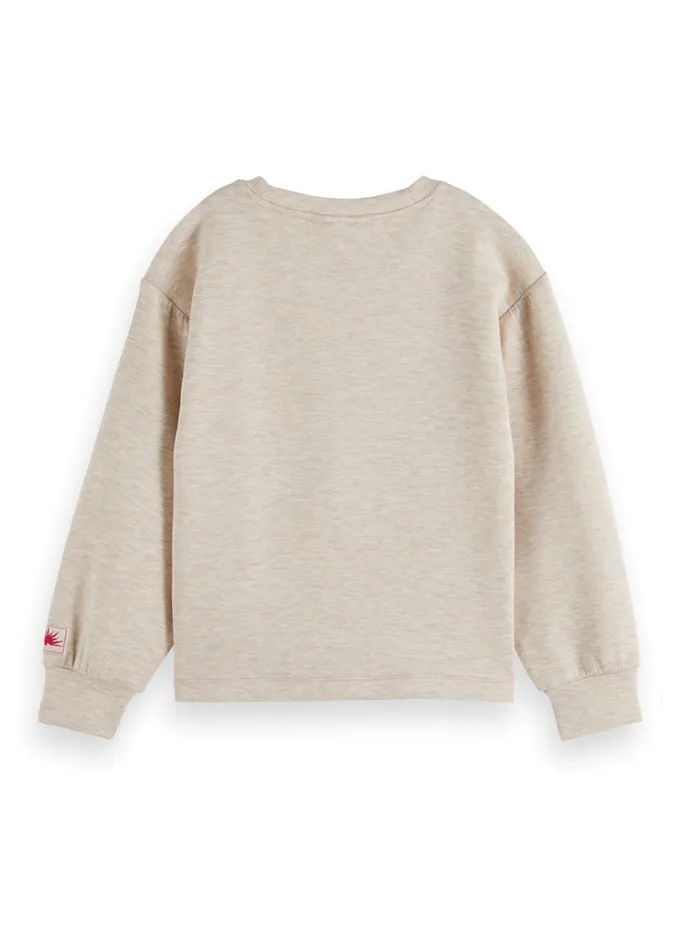 REGULARFIT MODAL CREWNECK Oatmeal Melange Kids Scotch and Soda Sweatshirts and Hoodies REGULARFIT MODAL CREWNECK Oatmeal Melange Kids Scotch and Soda Sweatshirts and Hoodies