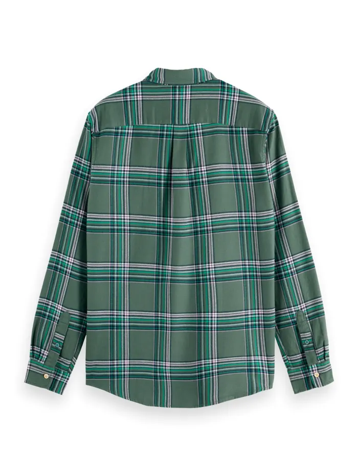 REGULAR FIT MULTICOLOURED FLANNEL CHECK SHIRT Green Check Men Scotch and Soda Shirts REGULAR FIT MULTICOLOURED FLANNEL CHECK SHIRT Green Check Men Scotch and Soda Shirts