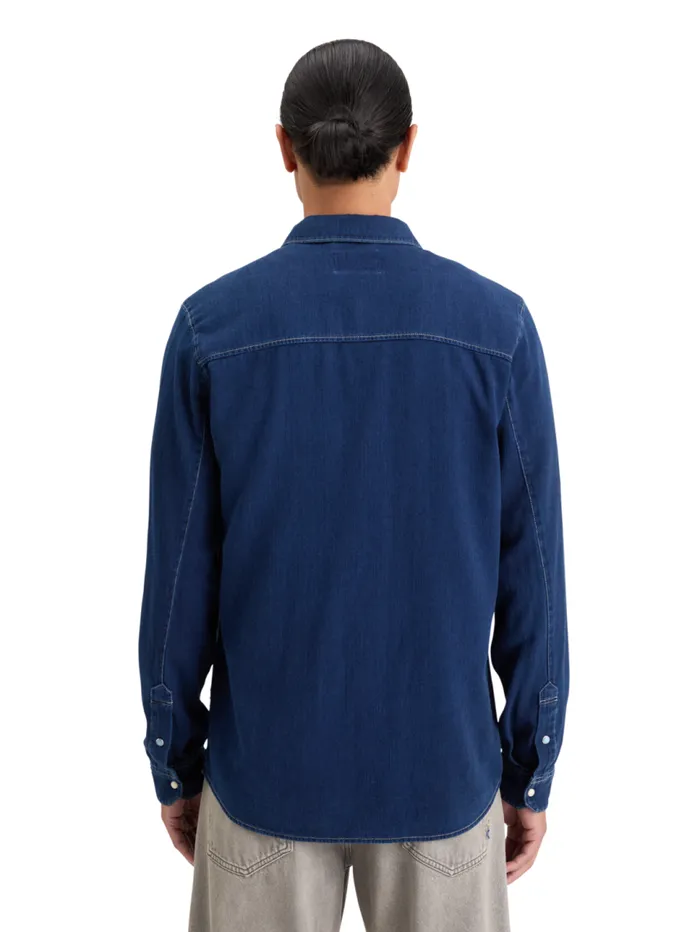 REGULAR FIT PREMIUM INDIGO TWILL WASHED SHIRT Indigo Men Scotch and Soda Shirts REGULAR FIT PREMIUM INDIGO TWILL WASHED SHIRT Indigo Men Scotch and Soda Shirts