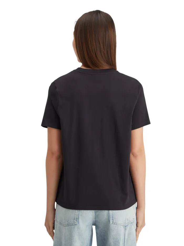 Regular Fit Tshirt With Small Chest Artwork Evening Black Women Scotch and Soda Tops and TShirts Regular Fit Tshirt With Small Chest Artwork Evening Black Women Scotch and Soda Tops and TShirts
