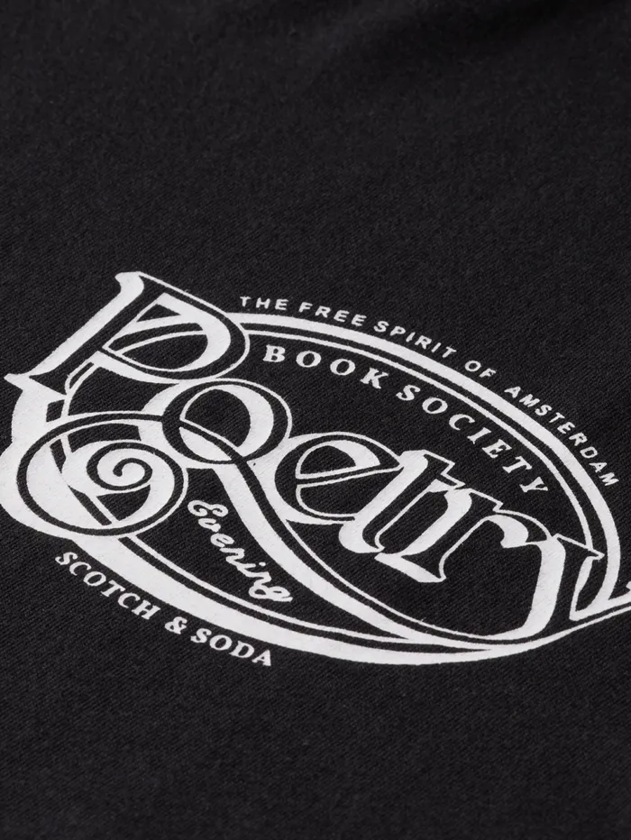 Regular Fit Tshirt With Small Chest Artwork Evening Black Women Scotch and Soda Tops and TShirts Regular Fit Tshirt With Small Chest Artwork Evening Black Women Scotch and Soda Tops and TShirts