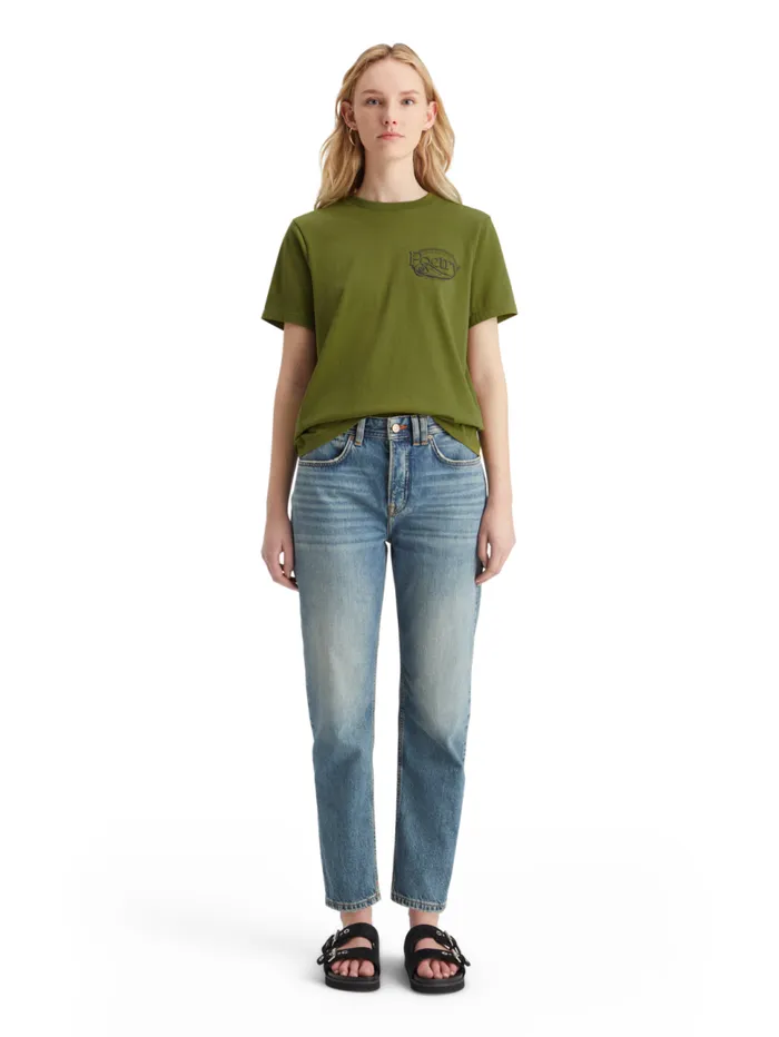 Regular Fit Tshirt With Small Chest Artwork Evening Black Women Scotch and Soda Tops and TShirts Regular Fit Tshirt With Small Chest Artwork Evening Black Women Scotch and Soda Tops and TShirts