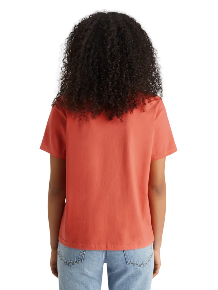 Regular Fit Tshirt With Small Chest Artwork Evening Black Women Scotch and Soda Tops and TShirts Regular Fit Tshirt With Small Chest Artwork Evening Black Women Scotch and Soda Tops and TShirts