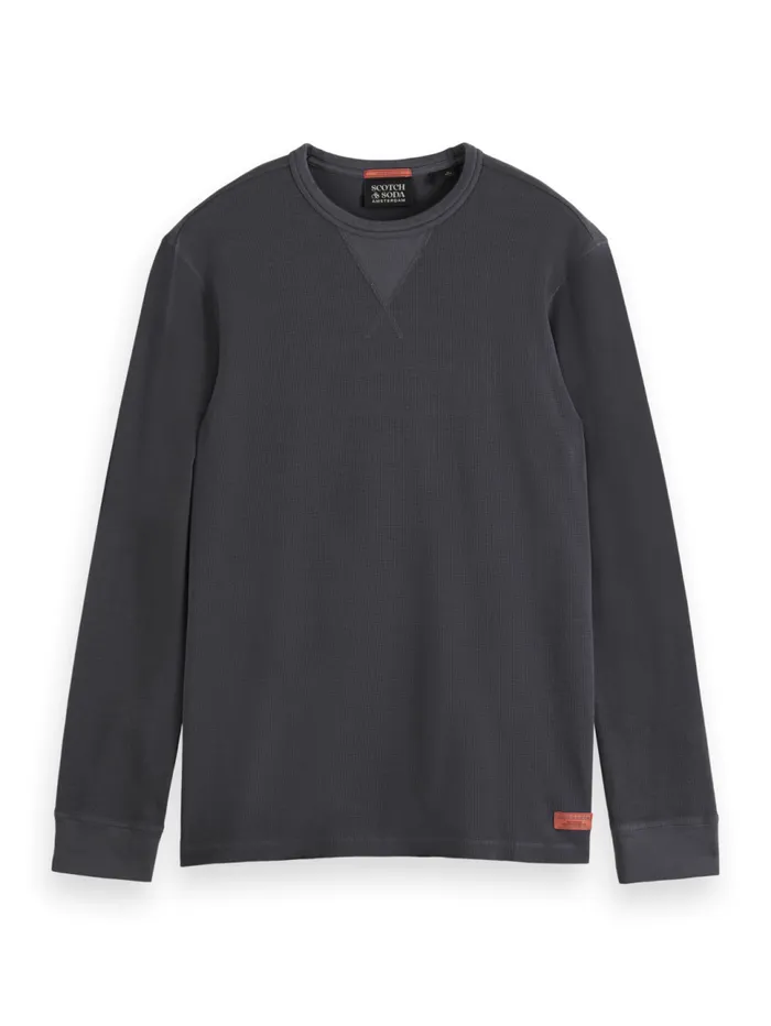 Regular Fit Waffle Tshirt Ls Moody Grey Men Scotch and Soda TShirts and Polo Shirts Regular Fit Waffle Tshirt Ls Moody Grey Men Scotch and Soda TShirts and Polo Shirts