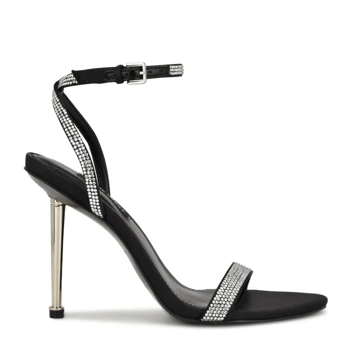 Reina Ankle Strap Sandals Black Women Nine West High Heels