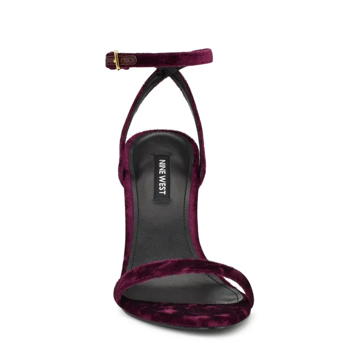 Reina Ankle Strap Sandals Dark Purple Velvet Women Nine West Sandals Reina Ankle Strap Sandals Dark Purple Velvet Women Nine West Sandals