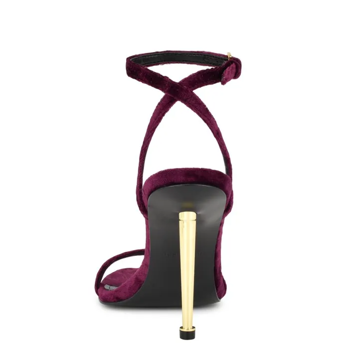 Reina Ankle Strap Sandals Dark Purple Velvet Women Nine West Sandals Reina Ankle Strap Sandals Dark Purple Velvet Women Nine West Sandals
