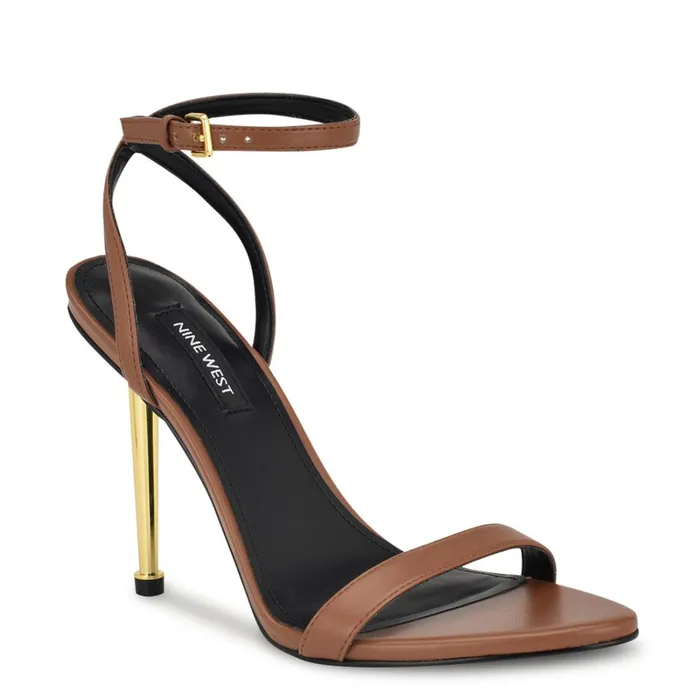 Reina Ankle Strap Sandals Light Brown Women Nine West Dress Reina Ankle Strap Sandals Light Brown Women Nine West Dress