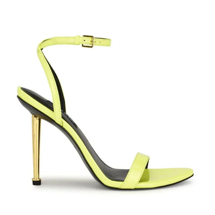 Reina Ankle Strap Sandals Yellow Women Nine West Heeled