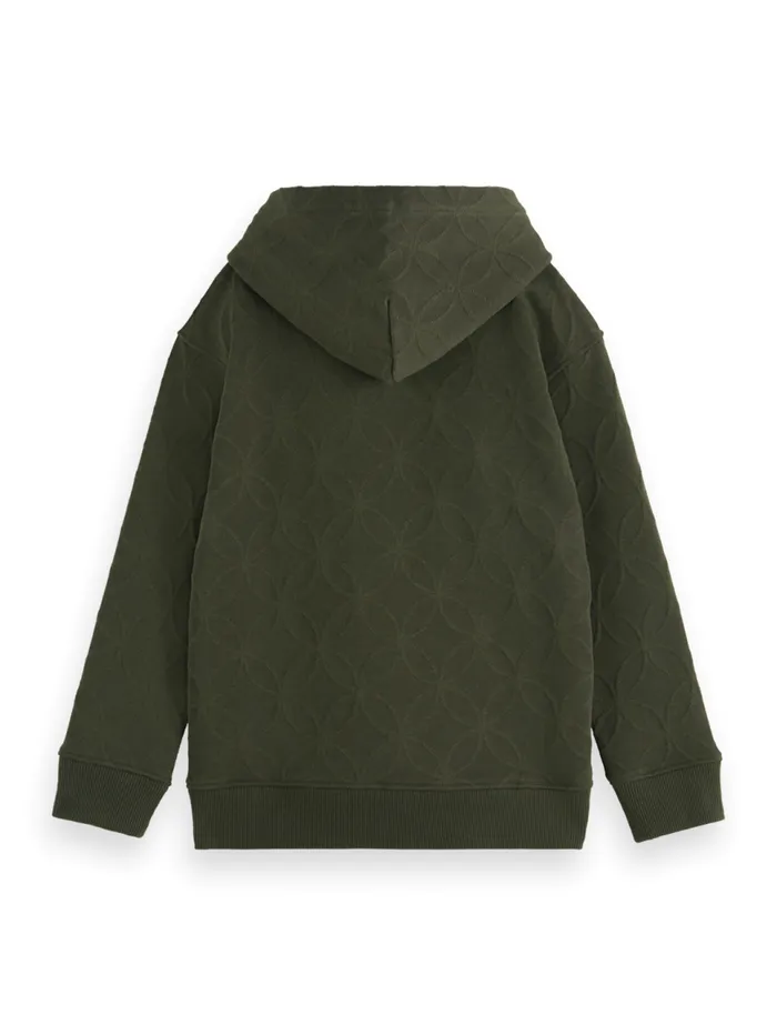RELAXEDFIT JACQUARD HOODIE Heritage Green Kids Scotch and Soda Sweatshirts and Hoodies RELAXEDFIT JACQUARD HOODIE Heritage Green Kids Scotch and Soda Sweatshirts and Hoodies
