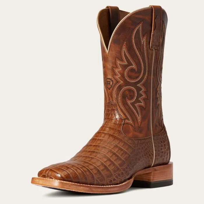 Relentless Denton Western Boot Natural Caiman Belly Men Ariat Western Boots
