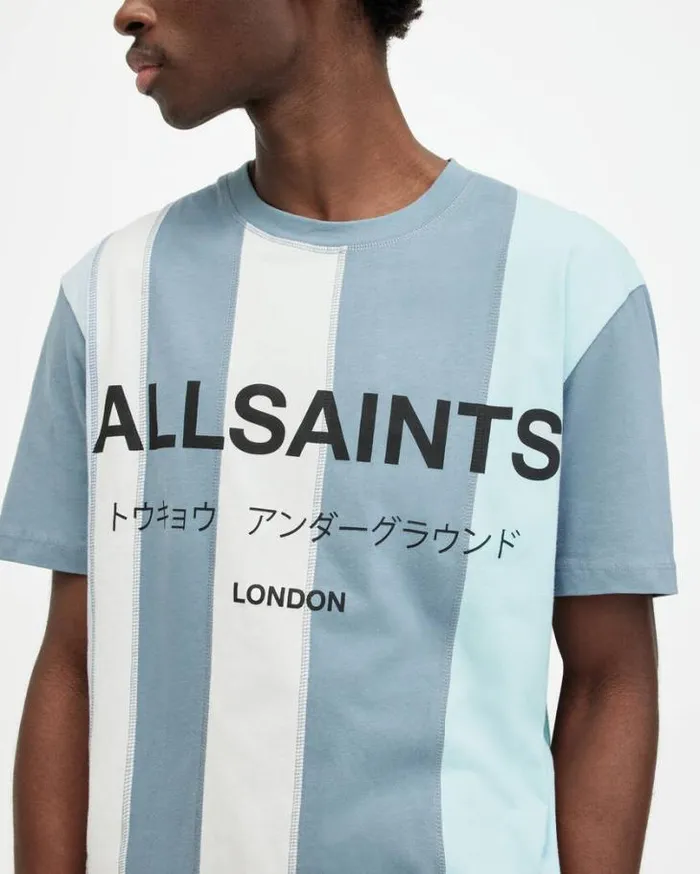 Repurpose Underground Relaxed Fit TShirt Bluebluewhite Men AllSaints TShirts Repurpose Underground Relaxed Fit TShirt Bluebluewhite Men AllSaints TShirts