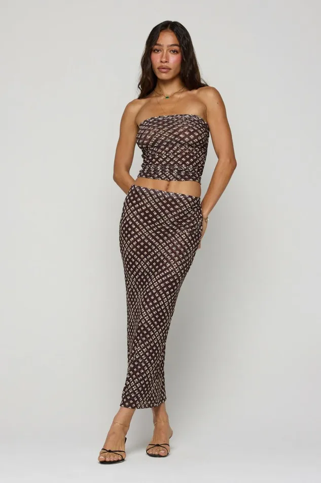 RESA Bottoms Clyde Mesh Skirt In Mocha 8211 Women
