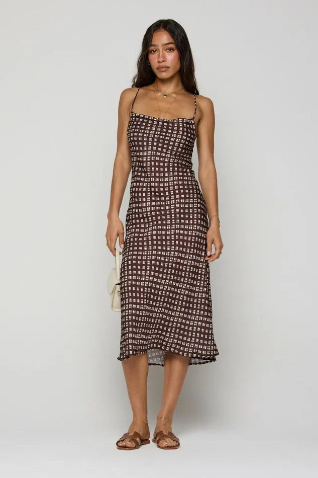 RESA Midi Dress Berri Slip In Mocha 8211 Women