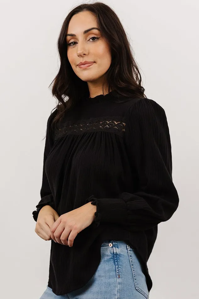 Revere Lace Top Black Women Baltic Born Blouses Shirts Revere Lace Top Black Women Baltic Born Blouses Shirts