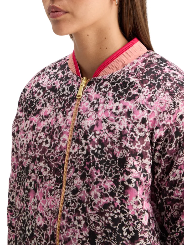 REVERSIBLE BOMBER Shibori Floral Pink Women Scotch and Soda Jackets and Coats REVERSIBLE BOMBER Shibori Floral Pink Women Scotch and Soda Jackets and Coats
