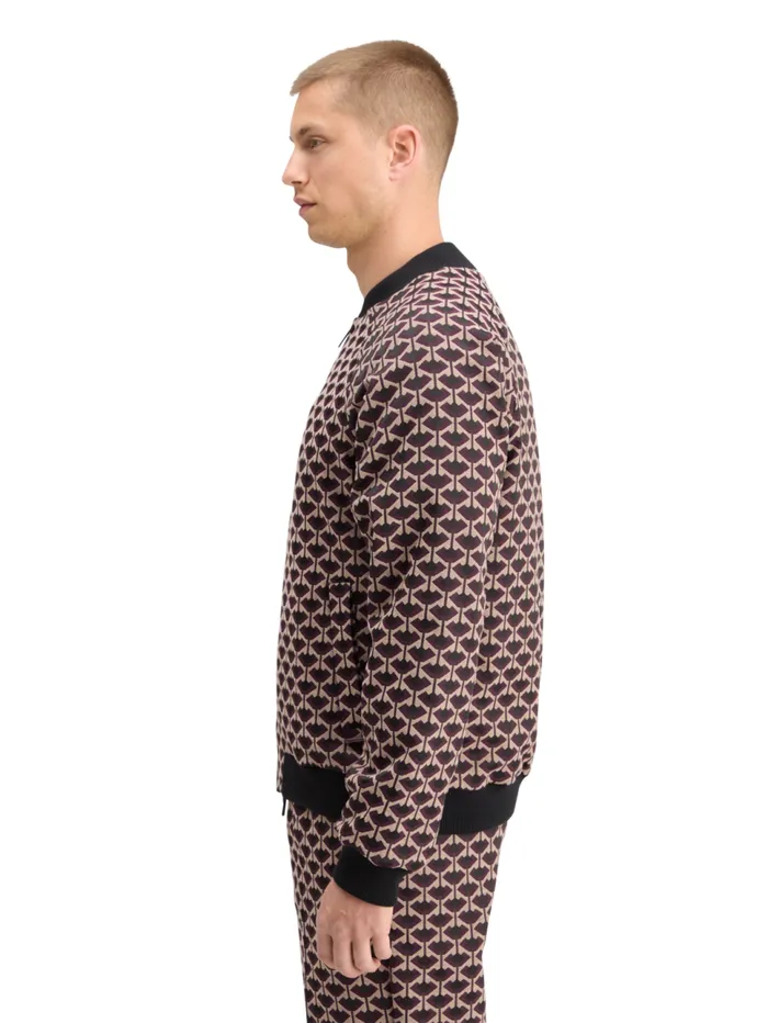 REVERSIBLE JACQUARD BOMBER JACKET Geo Tulip Men Scotch and Soda Jackets and Coats REVERSIBLE JACQUARD BOMBER JACKET Geo Tulip Men Scotch and Soda Jackets and Coats