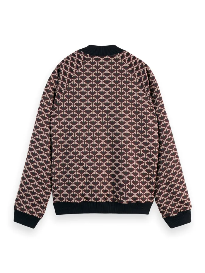REVERSIBLE JACQUARD BOMBER JACKET Geo Tulip Men Scotch and Soda Jackets and Coats REVERSIBLE JACQUARD BOMBER JACKET Geo Tulip Men Scotch and Soda Jackets and Coats