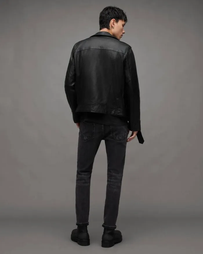 Rex Slim Fit Soft Stretch Denim Jeans Washed Black Men AllSaints Pants