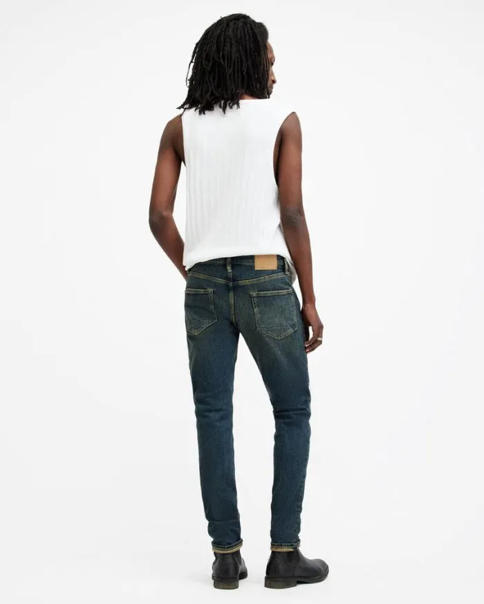 Rex Slim Fit Stretch Denim Jeans Tinted Indigo Men AllSaints Jeans